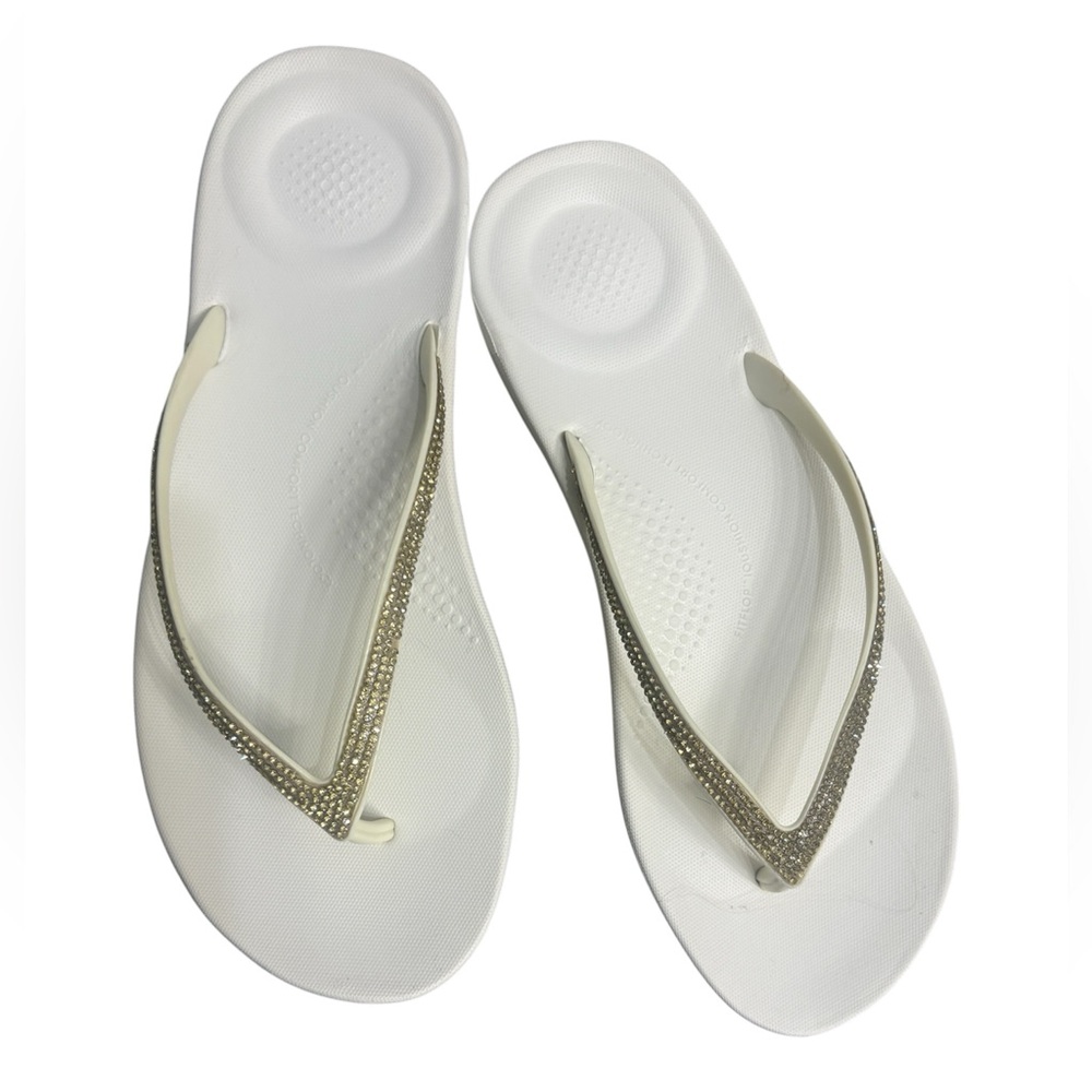 Fitflop IQushion Sparkle Gold / Urban White size 8 - Picture 3 of 5